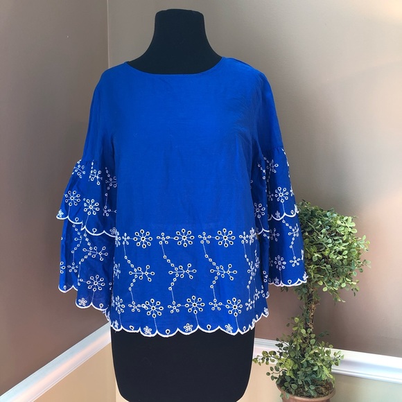 ⭐️ Vero Moda Patrice Embroidered Eyelet Bell Sleeve - Picture 9 of 16